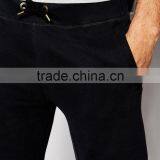 Plain Black Varsity Fitted Joggers Blank thumbnail-3