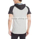 Hot-selling Custom Spandex/cotton Two Color Men's Short Sleeve Hoodie thumbnail-2