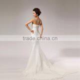 Sexy Backless Spaghetti Straps Lace Wedding Dress Fishtail thumbnail-3