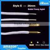 (MOQ:100pcs) High Quality Shoelace Gold/Silver/Gun Black Bullet Aglets - Lace Metal Bullet Aglet for Mids & Lows Trainers thumbnail-2