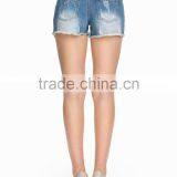 Latest Fashion Design Stone Washed Shorts Women/sexy Denim Shorts With Trim thumbnail-4