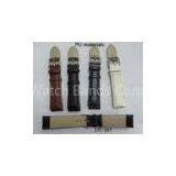 Black / White / Brown 8 - 32mm PU Plain Leather Wrist Watch Straps 1312S Buckle 3.80mm Thickness thumbnail-1