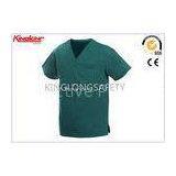 100% Cotton V Neck Hospital Uniforms , Multi Pocket Medical Scrubs Clothing