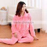Pink Simple Flannel Fleece Women Sleepwear High Quality thumbnail-1
