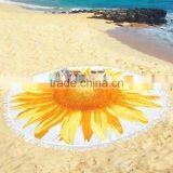 Custom Velour Printed Design Full Digital Color 560GSM High Quality Microfiber Round Beach Blanket Towel thumbnail-6