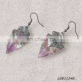 Fashionable Simple Arrowhead Crystal Earrings Purple Arrows Stone Earring thumbnail-2