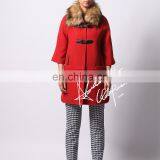 Women Ponchos Winter Woman Wool Coat With Fur Lady Wool Poncho Coat thumbnail-1