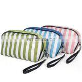 Stripe hanging cosmetic bag custom travel organizer makeup bag