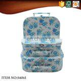 Embossing Flower Pattern Fabric Suitcase Style Storage Box