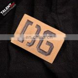 custom private brand name sew stitching & laser cutting genuine leather labels for jeans
