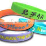 cheap debossed full color funny silicone wristbands