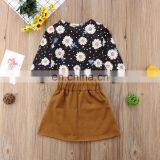 New Fashion Toddler Kid Baby Girl Long Sleeve Flower Top Tutu Skirt Outfit Clothing Set Sunflower Clothes thumbnail-2