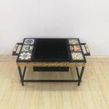 Ceramic Tile Mosaic Parquet Outdoor Rectangular Fire Pit Table thumbnail-5