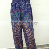 Blue Women Yoga Boho Gypsy Harem Pants Thai Fisherman Pants Aladdin Pants Wrap Pants