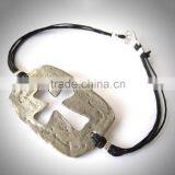 Cancer Awareness Charm Bracelet Wax Cord Woven Bracelet 2015 thumbnail-5