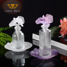 NEW ARRIVAL Handmade Design Crystal Purple Flower Shape 100ml Perfume Bottle thumbnail-4