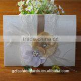 2016 Newest Customized Flower White Lace Luxury Arabic Wedding Invitation Cards thumbnail-3