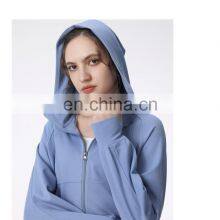 Janya Wholesale Blank Custom Logo Running Jacket Zipper Sports Clothing Yoga Wear Full-Zip Pocket Hoodie For Women thumbnail-5