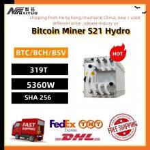 New S21 Hyd 319th/s Antminer Bitcoin Miner BTC BCH /BSV SHA256 Algorithm Air-cooling Miner Asic Crypto Miner