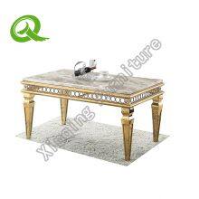 Luxury Dining Table Designs Stainless Steel Frame Marble Top Wedding Table Dining Tables Banquet thumbnail-2