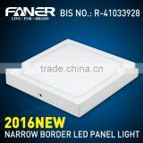 2016 New!!Narrow Border 15W square surface led panel light