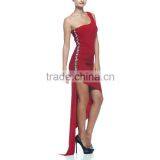 Vintage Mexican Embroidered Dress Prom off Shoulder Red Velvet Evening Dress Asymmetrical Hemline Wedding Dresses thumbnail-3