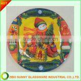 Round Christmas Dinner Glass Serving Dish thumbnail-1