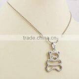 Wholesale Cute Stainless Steel Bear Pendant Necklace thumbnail-3