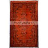 Handmade Pale Orange Over-dyed Rug (10 x 6 Feet) thumbnail-1