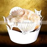 white sea shell wedding party decoration cupcake wrapper wholesale