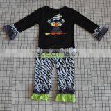 OEM Service Winter Owl Long Sleeve Ruffle Pant Halloween Boutique Girl Clothing thumbnail-1