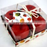 4pcs packing Painted red apple shape scented fruit candle