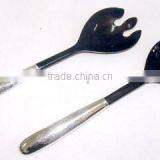 High quality mix buffalo horn with metal handle salad server spoon set from viet nam