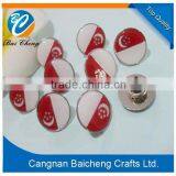 Unique Turkey National Flag Round Metal Badge/lapel With Butterfly Button in Cheap Price and Good Design for Your Requestments thumbnail-1