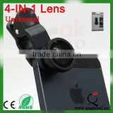 Universal Mobile phone clip-on lens 4 in 1 0.65X wide angle+fish eye+macro+CPL lens 0.65x wide angle lens for mobile phone