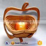 2016 High Quality Apple Shape Folding Bamboo Fruit Basket thumbnail-1