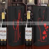 Top-grade Black Paper Wine Bag Handle Wine Box Single Wine Bottle Bag