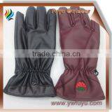 Mens Long Black Leather Gloves