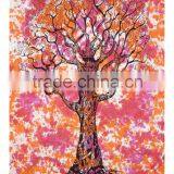 Tree of Life Tapestry Wall Hanging Twin Cotton Bedspread Green Bohemian Indian Tapestries Wholesale Exporter Bedding Single Dorm thumbnail-1