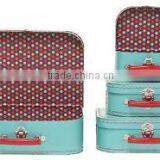 Guangzhou Eco-friendly Kraft Paper Cardboard Suitcase Box With Metal Handle Wholesale