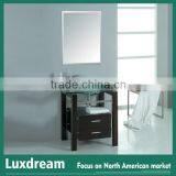 Slim Bathroom Vanity With Glass Wash Basin