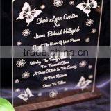 Acrylic Invitations Butterflies & Daisies Engraved Acrylic Wedding Invitations