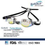 Racing Mirror -Humanize Mirrored Lens Swim Goggles Adjustable Nose Bridge Anti-Fog Swimming Goggles thumbnail-3