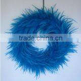 Chicken Feather Wreath for Wall or Center Piece - Blue thumbnail-1