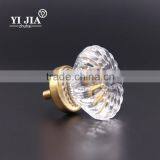 Dubai Cabinet Brass Base Clear Mushroom Shape Crystal Handles