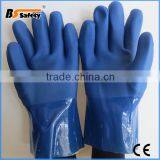 BSSAFETY Oil Resistant Blue Pvc Sand Polish Gloves From Gaomi Factory thumbnail-2