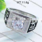 Guangzhou Factory Wholesale Stainless Steel Big Stone Mens Ring thumbnail-1