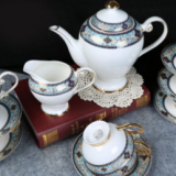 European-Style Bone China Tea Set With Flower thumbnail-2