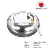 Round Stainless Steel Table Ashtray With Lid thumbnail-2