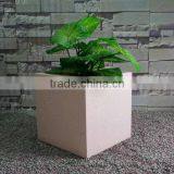 Fiberglass Modern Sandstone Smoothly Cube Planter thumbnail-1